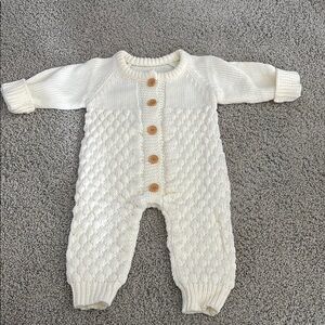 NWOT Boutique Cozy Cream Knit Baby One Piece